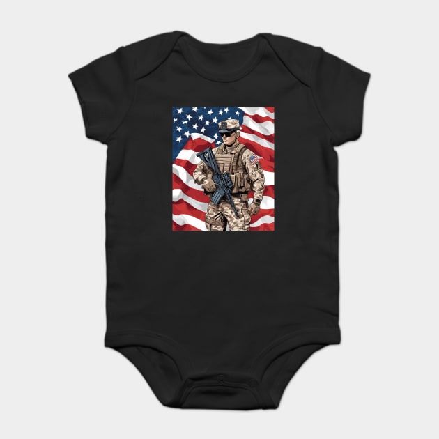 United States Army Rangers Baby Bodysuit by animegirlnft